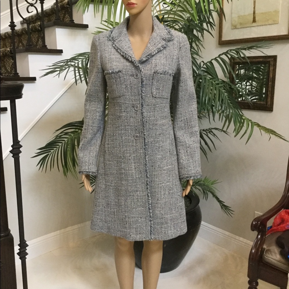 Beautiful BCBGMAXAZRIA blue tweed coat.